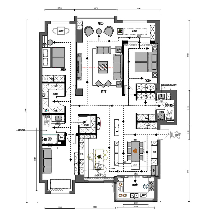 省政府-158㎡-現代風格-平面布局.jpg